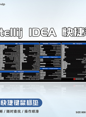 IntelliJ IDEA快捷键鼠标垫大号 办公桌垫键盘垫布面锁边防滑0363