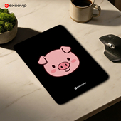 Mini粉粉猪鼠标垫 女生办公出差电脑可爱小号布面锁边防滑底1175