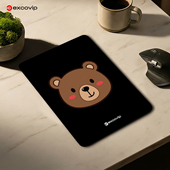 Mini可可熊鼠标垫可爱女生办公出差电脑小号垫布面锁边防滑底1174