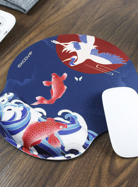 柔软国潮硅胶护腕鼠标垫女可爱游戏家用办公桌面垫超大防滑手托