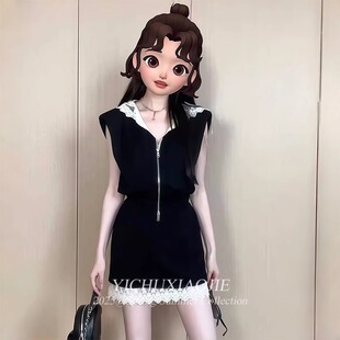 上衣半身裙时尚 超火新款 洋气减龄显瘦无袖 运动套装 两件套潮 女夏季