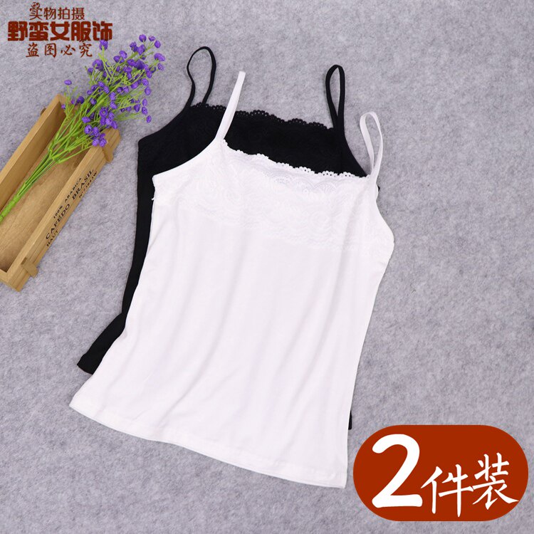 莫代尔女士花边防走光抹胸小背心