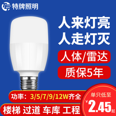LED红外雷达人体声控感应灯泡