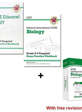 英国CGP教辅 Biology Edexcel AQA GCSE & IGCSE Grade 8-9 Targeted Exam Practice Workbook Question Cards 含答案 英文原版