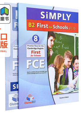 Global ELT Cambridge B2 FCE First Simply for Schools 8 Practice Tests Self-Study Edition 校园版 自学套装 英文原版2015
