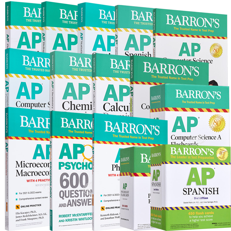 巴朗备考AP考试系列化学高级版英文原版书包含6个练习测试综合复习在线测试 AP Chemistry Premium Barrons Test Prep-封面