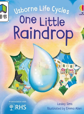 尤斯伯恩生命周期 小水滴 Life Cycles One Little Raindrop 英文原版 儿童纸板书 自然科学图画书 科普读物 进口 大音