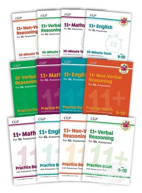 CGP 11+ GL & Other Test Providers Practice 12-book 套装 - for Ages 9-10 英国进口原版书