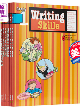 Harcourt Family Learning Flash Kids Writing Skills Grade 1-6 写作技能 6册 英文原版 英语写作 教材教辅 家庭英文学习练