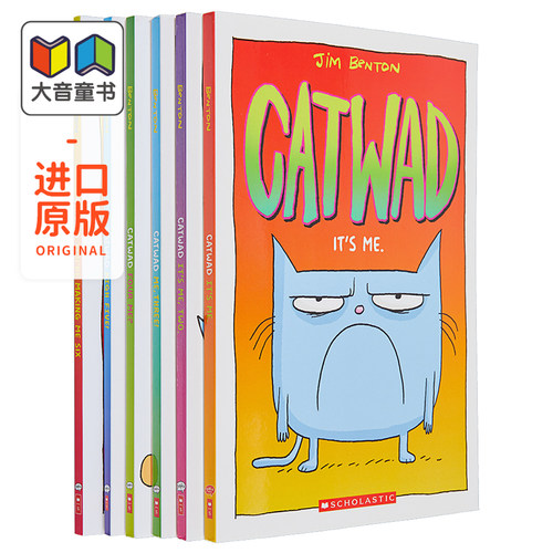 鬼马喜猫系列6册套装 Catwad #1-6 蓝猫凯特瓦德合集图像小说爆笑英文全彩漫画 英文原版儿童英语桥梁书8-12岁 大音