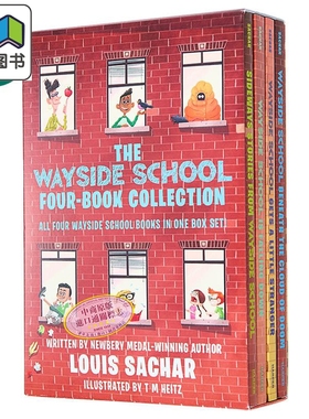歪歪路小学4册全套盒装 新版 The Wayside School 4-Book Box Set 英文原版 儿童插图故事书 小初文学 8-12岁 大音