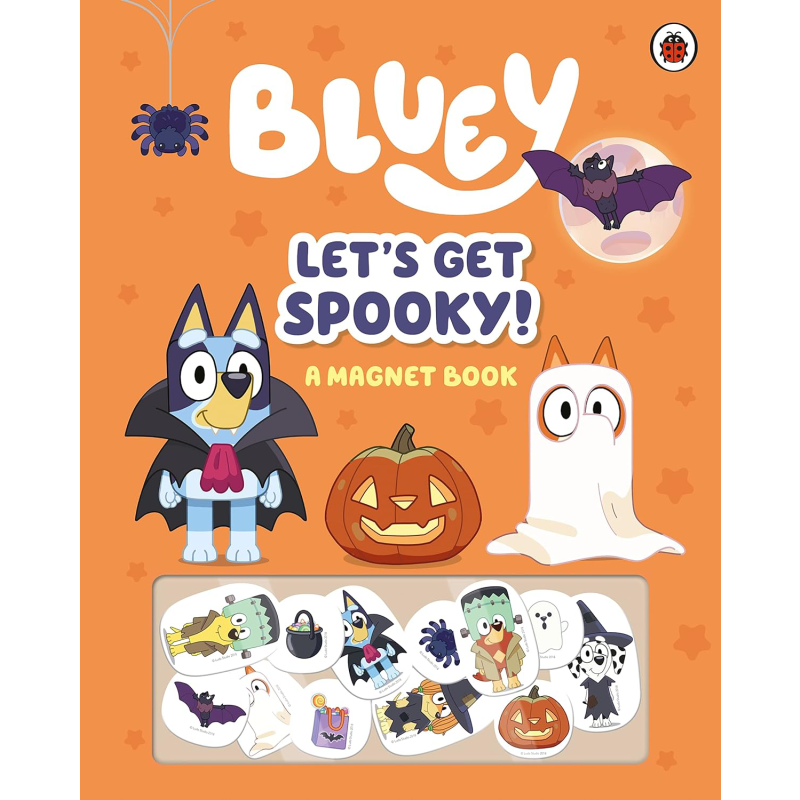 磁贴书 小蓝狗布鲁伊 南瓜节 Bluey Lets Get Spooky 英文原版 儿童卡通动画故事书 游戏书 精装绘本 进口童书 大音