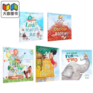 Katy Hudson 插画儿童绘本5册 英文原版绘本故事 黄金橡子 生日餐单 冬眠 请注意树懒先生 两个一起更有趣 大音