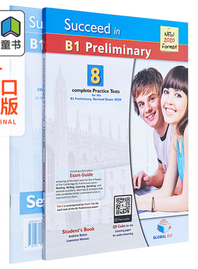 Cambridge B1 PET Succeed in 8 Practice Tests Revised 2020 Exam Self-study Edition 练习测试 自学套装 英文原版 剑桥英语