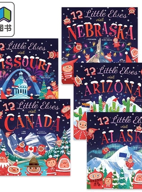 12个小精灵的州游记系列英文儿童绘本5册套装 12 Little Elves Visit Missouri Alaska Arizona Canada Nebraska 大音