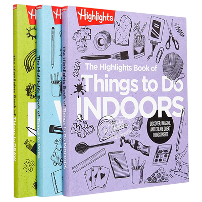 The Highlights Book 亮点活动手册3册套装 Things To Do 绘画Draw 写字Write 户内Indoors 儿童英文原版进口图书 大音