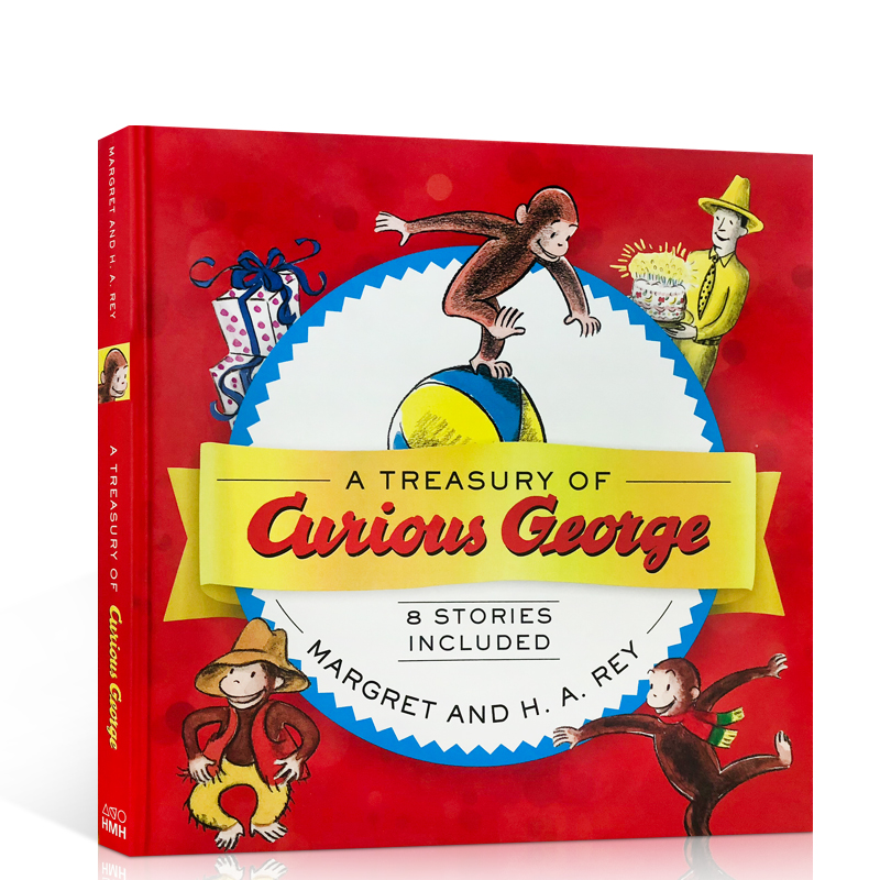 英文原版乔治猴系列A Treasury of Curious George 汪培珽第3阶段好奇的猴乔治绘本8个故事合集精装图画书 2-6岁趣味读物 书籍/杂志/报纸 儿童读物原版书 原图主图