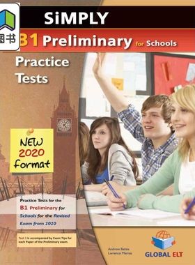 Cambridge B1 PET Simply 8 Practice Tests Revised 2020 Exam Self-study Edition 练习题自学 带答案套印版 英文原版 剑桥英语