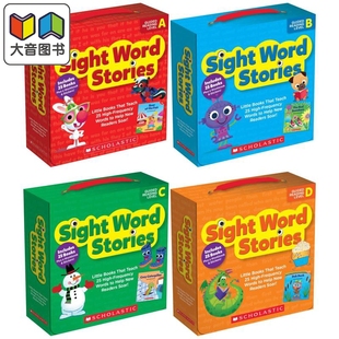进口图书 Level 学乐关键词阅读包A Stories D级4盒套装 Sight 大音 Word 亲子英语启蒙英文原版 共100册含Storyplus