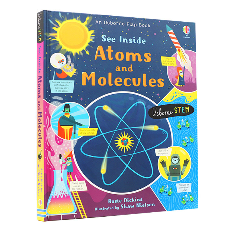 英文原版Usborne 原子和分子 See Inside Atoms and Molecules 绘本 百科化学知识 英语启蒙早教亲子共读 STEM教育