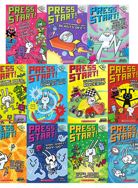 PRESS START #1-14 全系列 Super Rabbit 方块兔英文原版 Scholastic Branches Thomas Flintham 3-5-6岁儿童分级桥梁章节书