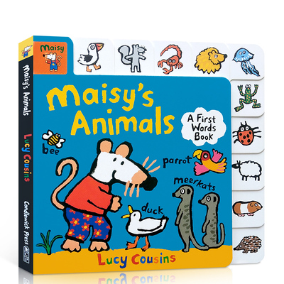 英文原版 Maisy's Animals: A First Words Book 小鼠波波的动物0-3岁低幼儿童精装英语启蒙认知纸板书动物单词书学前教育