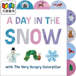 The 英文原版 Day Very with the 进口图书 毛毛虫 Hungry 儿童故事绘本 艾瑞卡尔 Snow 雪地里 大音 Caterpillar