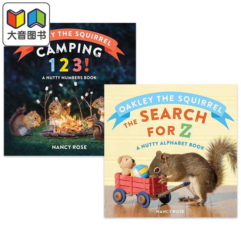 Oakley the Squirrel 松鼠奥克利儿童启蒙图画书2册套装 字母书Search for Z  露营 Camping 123 英文数数活动书 大音