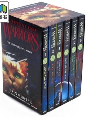 猫武士一部曲预言开始6册 赠音频 790~900L Warriors The Complete First Series 英文原版传奇的猫族 儿童文学章节书小说 大