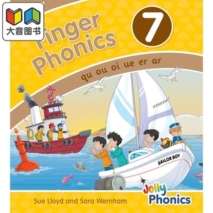 英文原版 大音 Phonics Jolly 多感官教学活动 英语字母表字母发音 快乐自然拼读手指拼读书7 Book Finger 预售