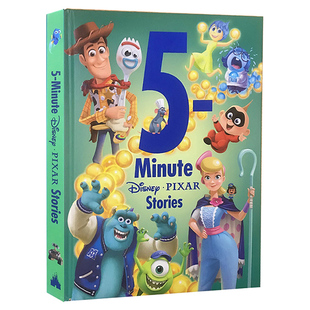 儿童故事合集 迪士尼出品 6岁 Stories Pixar 英文原版 Minute 全彩绘本 Disney 精装 皮克斯5分钟12个故事合辑