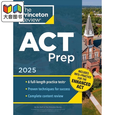 新版2025年版普林斯顿备考ACT考试 6套模拟测试题 美国大学入学考试 Princeton Review ACT Prep College Test 大音