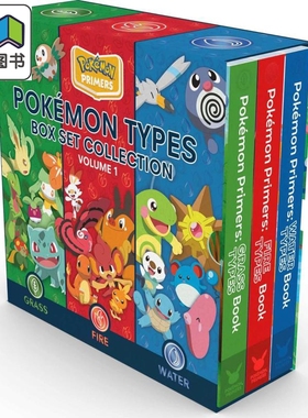 预售 宝可梦分类盒子书1 Pokemon Primers Types Box Set Collection Volume 1 英文原版 儿童卡通动画图画书 进口童书 大音