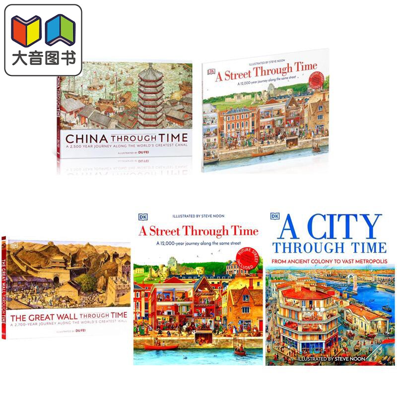 Through Time 穿越时空系列 英文原版绘本 China 中国 Street 街道 Great Wall 长城 古代历史人文建筑 7岁以上 大音