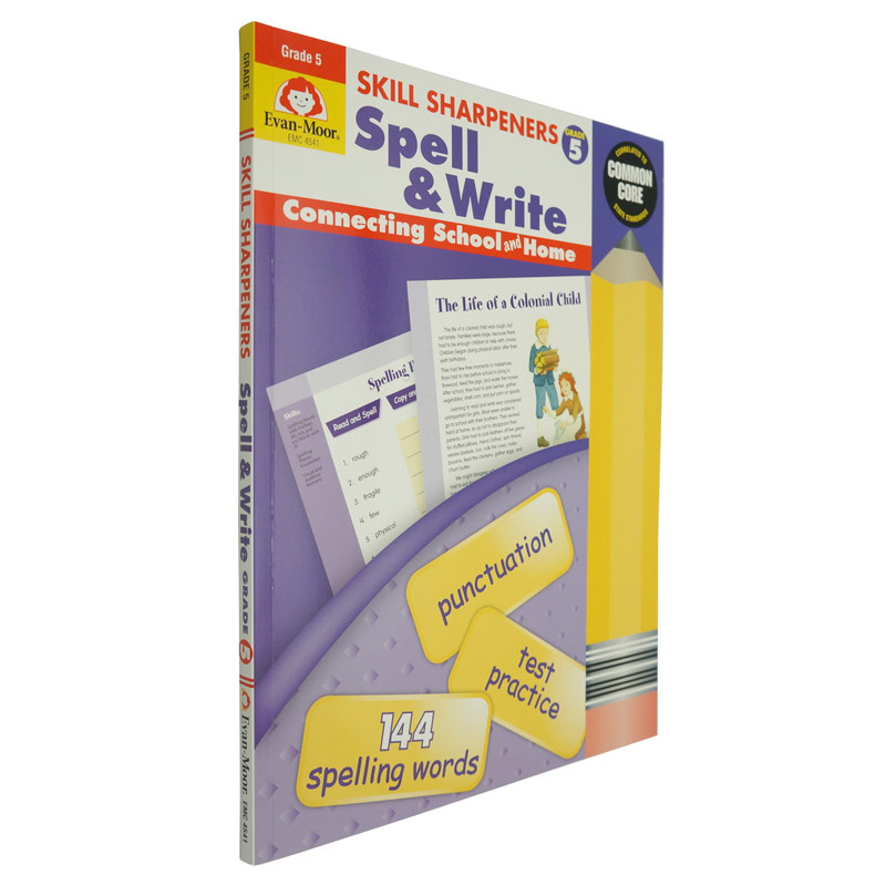 Skill Sharpeners Spell & Write Grade 5 技能铅笔刀系列 阅读与拼写 五年级 美国加州教材教辅 小学 英文原版书籍 Evan Moo