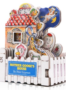 A Mini House Book Mother Goose's 英文原版 迷你屋系列 鹅妈妈 造型书 纸板玩具书异形书 Peter Lippman 5-6岁