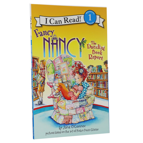 I can read 第一阶段 Fancy Nancy系列儿童分级阅读1 The Dazzling Book Report 英文原版进口 少儿英文绘本 英语启蒙认知