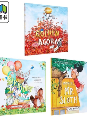 Katy Hudson 儿童故事绘本3册套装 请注意树懒先生Mindful Mr. Sloth 黄金橡子Golden Acorn 英文原版进口图书 大音