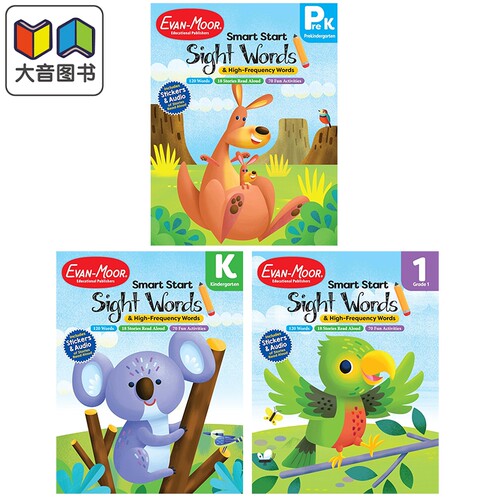 美国Evan-Moor 聪慧启蒙系列 高频词 Smart Start Sight Words Pre K 1 幼儿园小中大班 一年级 英文原版幼小衔接 大音