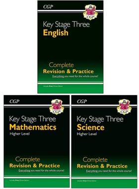 英国CGP原版 KS3 Complete Revision & Practice English Maths Science Higher 英文原版含答案