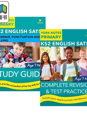 培生YorkNotes 英语SATs英国小升初教辅套装2册 考试语法、标点符号+拼写学习指南 有答案 KS2 适合自学 英文原版