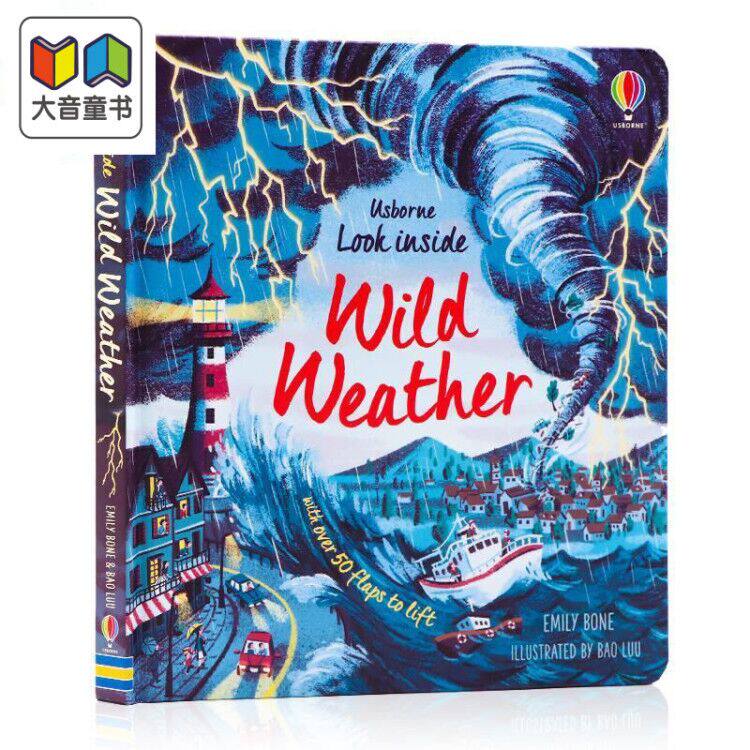 包邮 Usborne Look Inside系列 看里面揭秘恶劣天气 Wild Weather 低幼科普翻翻书启蒙认知 纸板书 英文原版 3-6岁