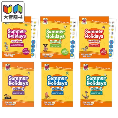 英国原版CGP 暑假活动练习册合集 学前班至六年级4-10岁 Summer Holidays Activity Workbook Reception Year 1-6 大音