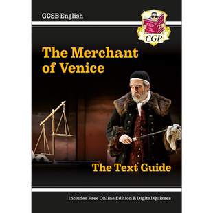 英国CGP原版 CIE考试局莎士比亚文学威尼斯商人 GCSE English Shakespeare The Merchant of Venice workbook text guide