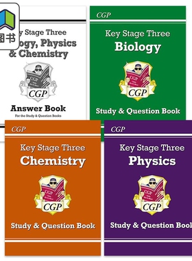 英国CGP原版物理化学生物KS3进阶学习问题书含答案套装4册