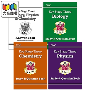 英国CGP原版 4册 物理化学生物KS3进阶学习问题书含答案套装
