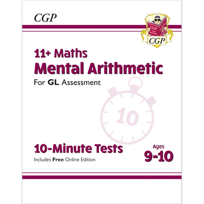 英国CGP New 11+ GL 10-Minute Tests Maths Mental Arithmetic Ages 9-10 with Online Edition 大音