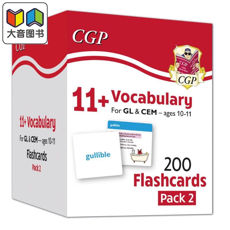 英国原版教辅CGP 11+ Vocab Cards Pack 2 ages 10-11 11+词汇卡包2，10-11岁 英文原版 进口图书 教材教辅参考书 大音