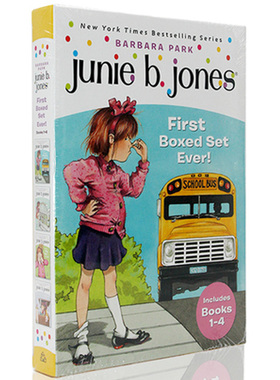 朱尼琼斯系列套装1-4册 英文原版 Junie B. Jones’s First Boxed Set Ever 初级章节书桥梁书 儿童英语读物 英进口书籍 大音