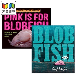 英文原版 大音 Falafel Jess 动物摄影书绘本Olaf Pink for 进口 Blobfish Keating 水滴鱼主题童书2册套装